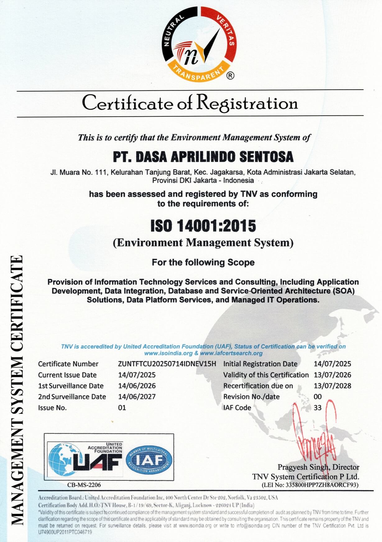 ISO 14001;2015_DASA